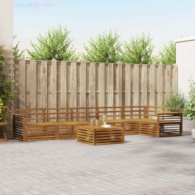 Set vanjskih sofa 7 kom čvrsto drvo akacije, prirodna
