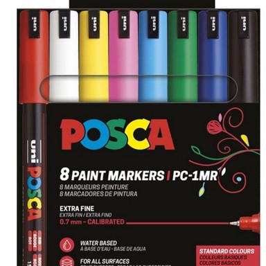 UNI Marker set Posca PC-1MR osnovne boje 