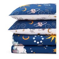 THEIR NIBS Pamučna Posteljina Disco Space 200x200 cm Bijela/plava