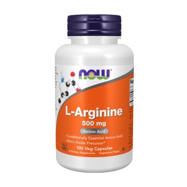 NOW L-arginin, 500 mg, 100 kapsula