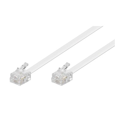 ZED ELECTRONIC Telefonski kabel TC/1,0, 1 m, RJ11 (6P4C), bijeli, 4 aktivne žice