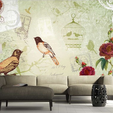 Foto tapeta Vintage birds 100x70
