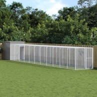 Kavez za kokoši s igralištem, svjetlosiva, čelični, 165×1271×181 cm