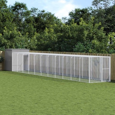 Kavez za kokoši s igralištem, svjetlosiva, čelični, 165×1271×181 cm