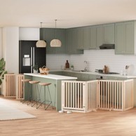 Vrata za pse s vratašcima 10 panela sklopiva 800 cm drvo topole