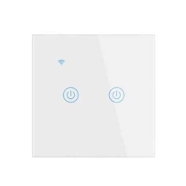 Pametni zidni prekidač za svjetlo, dvostruki, bijeli