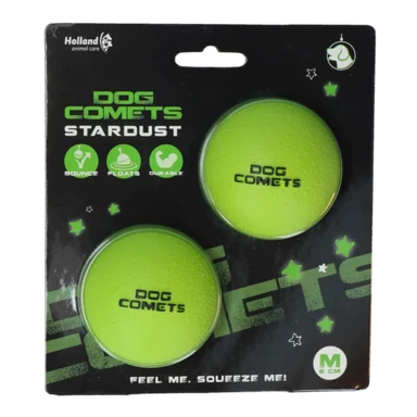 DOG COMETS Loptice Stardust, M, 2 kom, green