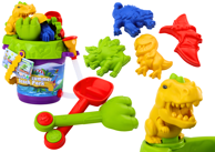 Set za pijesak, s kantom za zalijevanje, za tuširanje i set kalupa za dinosaure