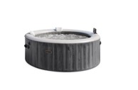 INTEX Masažni bazen Greywood Deluxe Round Bubble Spa za 4 osobe, siva