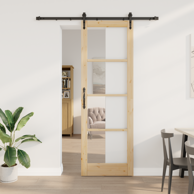 Klizna vrata s opremom set 78x232 cm masivna borovina