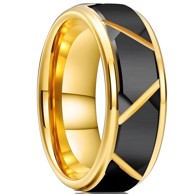 Prsten ME-31994 KP31994, 62 mm, zlatno-crni