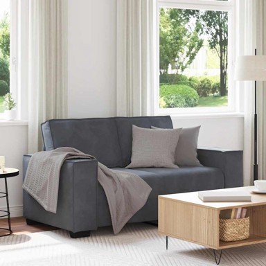 Dvosjed sofa 160x78x84 cm, baršun, tamno siva