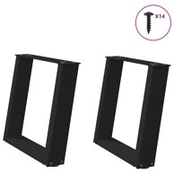 Noge stolića za kavu U-oblika 2 kom crne 50x(42-43) cm čelik