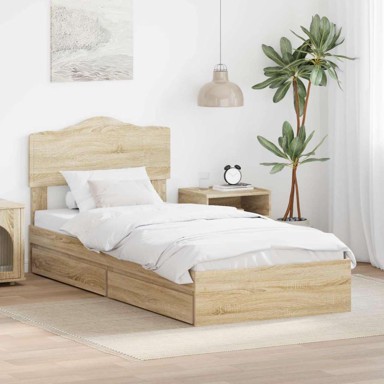 Krevet sa spremištem sonoma hrast 75 x 190 cm, konstruirano drvo