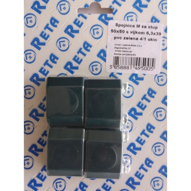 NIVETA Spojnica M za stup, 50x50, s vijkom, PVC, zelena, 4/1 SKIN