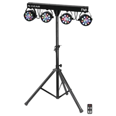 Partybar, N-Gear, PB-FIVE, DMX in/out, stalak, 4 LED RGB glave, kontrola, strobo efekti