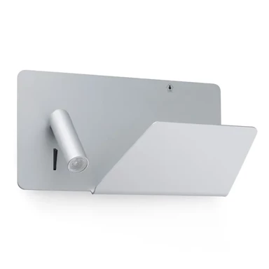 Zidna svjetiljka Suau USB, s LED desnim čitačem, high, siva