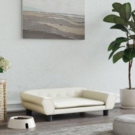 Krevet za pse krem 70 x 48 x 22 cm baršunasti