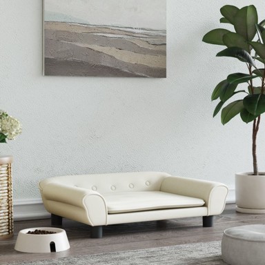 Krevet za pse krem 70 x 48 x 22 cm baršunasti