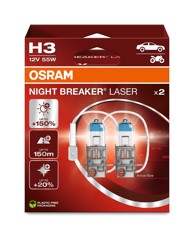 OSRAM Night Breaker Laser 12V H3 do 150% više svjetla do 20% bjelije (3700K)