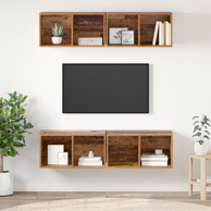 TV kabinet za zid s policom s pohranom, 4 kom, 37 x 37 x 72 cm, staro drvo