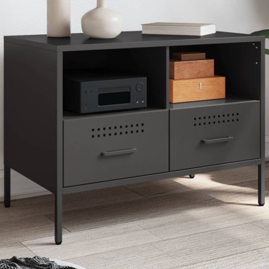 TV ormarić crni 68x39x50,5 cm hladno valjani čelik