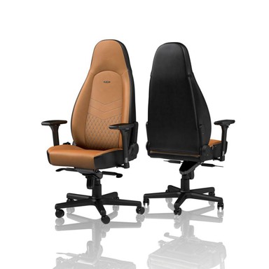 NOBLECHAIRS Gaming stolica ICON, NBL-ICN-RL-CBK, konjak/crna, prava koža