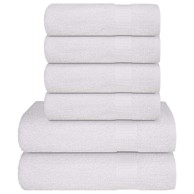 Set ručnika od 6 komada, 50x100 cm i 70x140cm, bijeli