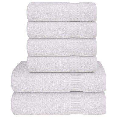 Set ručnika od 6 komada, 50x100 cm i 70x140cm, bijeli