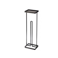 YAMAZAKI Crni dispenzer za toaletni papir s policom Tower
