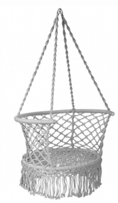 Vrtna ljuljačka Rodino gnijezdo s naslonom 80 cm 150 kg, siva