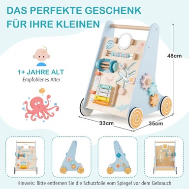NORTHIX Drvena hodalica za bebe, Montessori