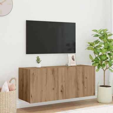 TV zidni ormar S LED lampica 100 x 35 x 41 cm, umjetnički hrast