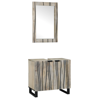 Namještaj za kupaonicu, set od 2 komada, bijela, 62 x 33 x 58 cm