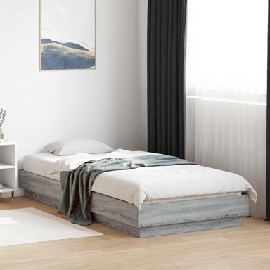 Krevetna konstrukcija s LED svjetlom 80x200 cm, siva sonoma