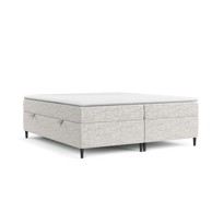 MAISON DE RÊVE Boxspring krevet Araya 140x200 cm s podnicom i prostorom za pohranu, svijetlo sivi