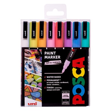 POSCA Marker PC-3M, pastelne boje, 8 kom