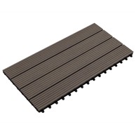 Pločice za decking, 6 kom, 60 x 30 cm, drvoplastična smjesa, tamno smeđa