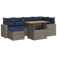 7-dijelni set vrtnih sofa od poliratana, sivi