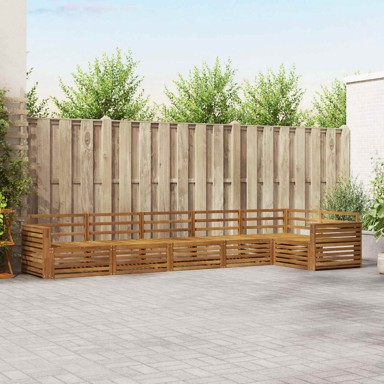 Set vanjskih sofa 6 kom, prirodna, čvrsto drvo akacije