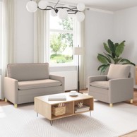Set sofa 2 kom od tkanine, svjetlosivi