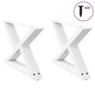 Noge za stolić 2 kom bijele 50x(30-31,3) cm čelik