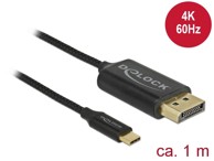 DELOCK USB-C na DisplayPort kabel, DP Alt Mode, 4K 60 Hz, 1 m