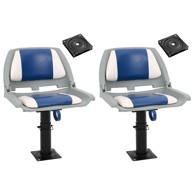 Sjedala za brod, 2 kom, s postoljem, podesiva po visini, okretna 360°