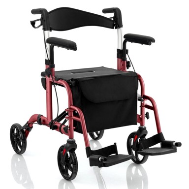 NORTHIX Hodalica i transportna stolica 2u1, sklopiva, 136 kg, crvena