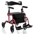 NORTHIX Hodalica i transportna stolica 2u1, sklopiva, 136 kg, crvena
