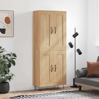 Visoka komoda hrasta sonome 69 5x34x180cm od konstruiranog drva , drvena vrata