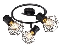Stropni reflektor Priska, 3xE27, IP20, crna