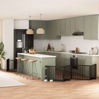 Vrata za pse s vratašcima 10 panela sklopiva 800 cm drvo topole 80 x 60 x 2 cm, crna