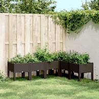 Vrtna sadilica s nogama PP 160 x 120 x 42 cm, smeđa